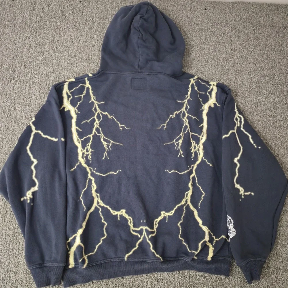 Rare Darc Sport Wolves Club I Am The Storm Lightning AOP Hoodie Size XL 608/1000 - Picture 8 of 9